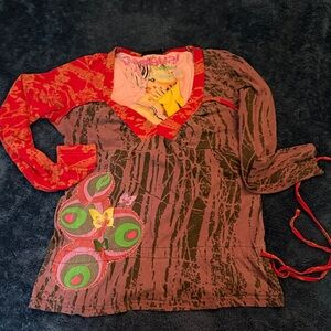 Desigual Multicolor Graphic Long Sleeve Top